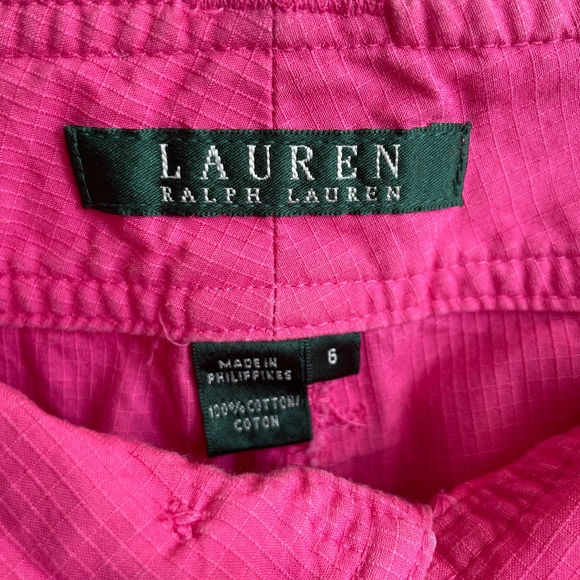 Lauren Ralph Lauren Capri Pants Womens Size 6 Hot Pink Utility Crop Cargo - Picture 2 of 11